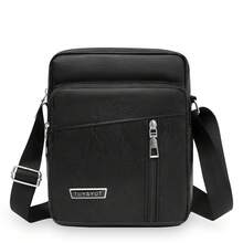 1pc Plain Men's Sling Crossbody Bag, Fashionable Shoulder Bag Suitable For Daily Business/Commuter Use Sling Bag Purse Essentials - Black - View 3