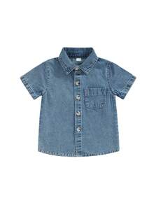 Young Boys Denim Tops - Blue - View 3