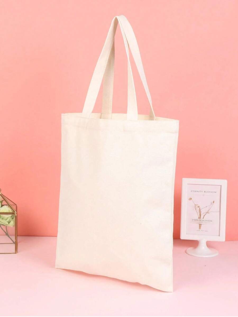 10件/5件/1件简约多用途手提袋、帆布袋、购物袋、书包、圣诞礼品袋、新娘婚礼、伴娘手提包、小化妆包、可重复使用的可爱帆布包、手提袋、大容量购物袋、帆布包、单肩包、斜挎包