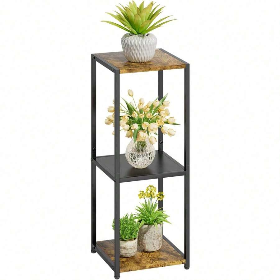 3 Tier Tall Metal Plant Stand, 34 Inch Plant Stands Indoor Outdoor, Rustproof Wrought Iron Flower Pot Holder Display Rack For Corner Patio Garden Balcony Living Room(White) - 3 Tier Square - View 1