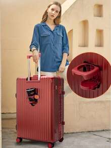 1pc Ancora Luggage , 20Inch, Lightweight Luggage With TSA Lock, Large Capacity Durable Suitcase, Waterproof Family Luggage Set Travel Suitcase Suitcases Suit Case Travel Luggage Suitcase Set Carry On - Red - View 5