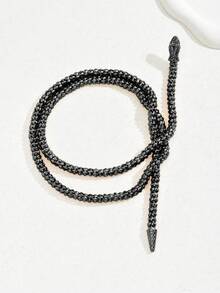 1pc Women's Creative Retro Punk Style Snake Wrap Earrings & Necklace Set, Versatile Jewelry For Daily Wear - Heise - View 3