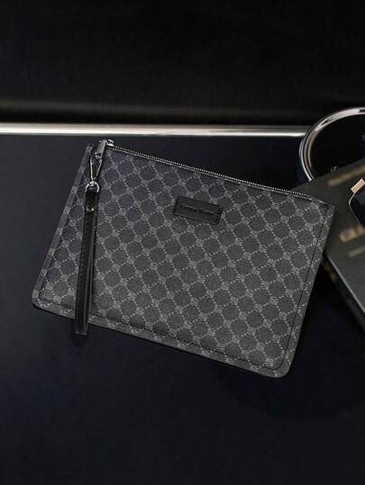 男士手拿包、男士手提包、男士腕包，防水便携轻巧，适合大学、商务、旅行，PU皮革材质，商务简约风格，时尚街头风格，男士、男孩、大学生适用，可作礼物、男士钱包、必备时尚男士包