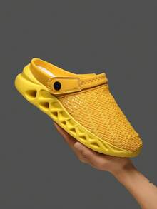 Pantuflas cómodas para hombres - Pantuflas de EVA antideslizantes con diseño de punta cerrada, apropiadas para todas las estaciones - Blanco - Ver 1