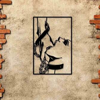 1pc 30cm X 20.08cm Bohemian Metal Wall Art - Woman Shackles Sculpture, Abstract Minimalist Line Art Design - Elegant Home Office Wall Decor - Modern Craft Metal Sign - Decorative Wall Hanging - Outdoor Garden Mural, Suitable For Living Room, Bedroom, Patio, Kitchen, Garden, Store Entrance, Cafe, Dance Hall, Bar, Durable And Stylish Kitchen Decor, Room Decor, Home Decor, Party Decoration