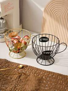 1pc Iron Coffee Capsule Storage Rack, Modern Minimalist Black & Gold Coffee Cup Design With Letter "Coffee", Suitable For Home/Office Capsule Storage, Small Item/Candy Holder, Home Decor, Coffee Shop Display, Photography Prop - Multicolor - View 8
