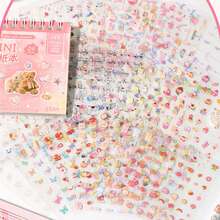 24 arkusze/książka Miniaturowy zestaw naklejek dekoracyjnych z motywem zwierząt, słodkie naklejki ze wzorem do scrapbookingu, planera, kartek, artykułów szkolnych, powrotu do szkoły - Wielokolorowe - Zobacz 3