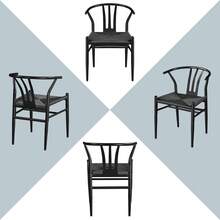 Dining Chair Set Of 2 Modern Weave Chairs Kitchen Chairs Dining Room Chairs With Solid Metal Frame For Dining Room Kitchen Living Room Home, Wood Color - Full Black - View 8