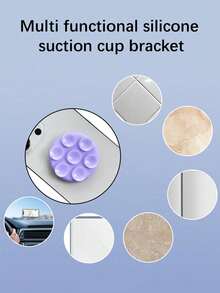 6pcs Round Shaped Silicone Suction Phone Holder Rings, Retractable Foldable Cute Portable Multi-Function Phone Stand - Multicolor - View 11