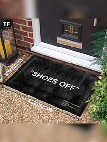 Plush Letter Design, Black & White, Suitable For Kitchen/Living Room, Bedroom Or Study, Study Pad | Bold Contrast Design | Plush Polyester Pad - Multicolor - View 4