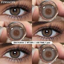 FUNSACHY Brown 2 Pieces/Pair Of Contact Lenses 14.0mm Annual Use Eye Makeup Soft Lenses DAGAMI Series Contact Lenses - Yearly Disposable - View 7