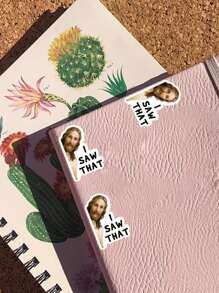 1/3pcs "I SAW THAT" Hippie Decal Stickers, Cartoon Retro Stickers, Decorate Your Laptop, Water Bottle, Journal, Skins, Guitars, Helmets, Office Supplies, School, Skateboards, Luggage, Water Bottle, And Other Funny Aesthetics Decal