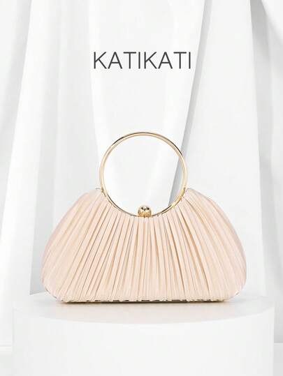 Women's Metallic Luxury Evening Clutch Bag, Elegant Leather Formal Party Handbag, Glitter Sparkle Clutch Purse For Gown, Wedding, Prom, Birthday, Bridesmaid