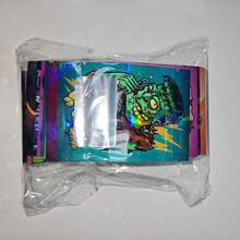 100 Pieces Smell Proof Zip Lock Mylar Bags,7*10 Cm Resealable Zip Plastic Bag,3D Laser Rainbow Aluminum Foil Bag With Window,Cartoon Pattern Cookies Packaging Bags,1g Flower Storage Bag