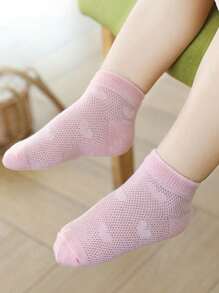 10 pares de calcetines para niñas, calcetines de tobillo con malla con diseño de corazón, estilo minimalista de moda, cómodos y versátiles, adecuados para uso diario, vacaciones y vuelta al colegio