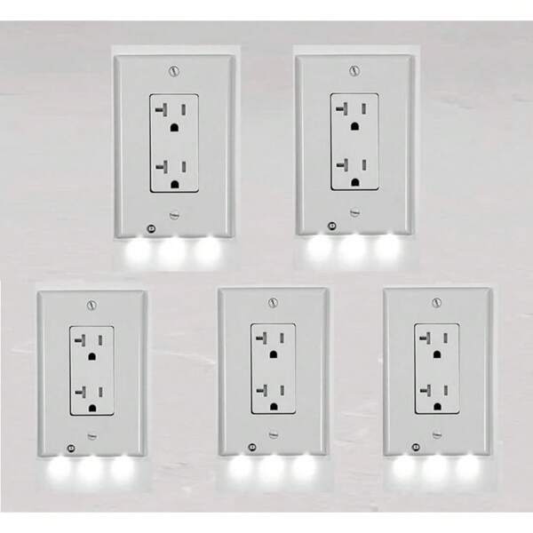 Outlet Cover With Built-In LED Night Light - 2 Styles