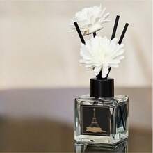 1 Set/2 Sets 1.71oz/50ml Reed Diffuser Sets (Each Set Includes 3 Small Flowers, 4 Rattan Sticks, 1 Fragrance Oil Bottle), Bathroom Deodorizer & Air Freshener, Long-Lasting Scent, Suitable For Bedroom, Living Room, Car, Study, Bathroom, Room Decor, Diffuser, Home Fragrance