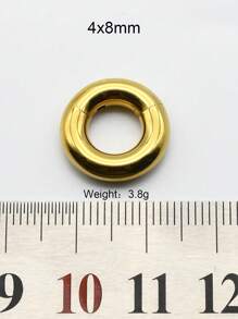 1 pieza de gran calibre Clicker de septum de 10 mm a 2 mm 12G, redondo, liso, de acero inoxidable 316L, pendientes únicos con bisagra, aro de segmento de septum perforado grande, joyería corporal punk para expansión de orejas