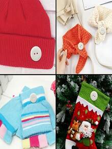 50pcs White Double Hole Resin Buttons, Double-Sided Bread Buttons, Sewing Accessories, Suitable For Crochet, Shirts, Suits, Jackets, Bags, Hats, Gloves, Handmade Items, Home Textiles, DIY Crafts Decoration