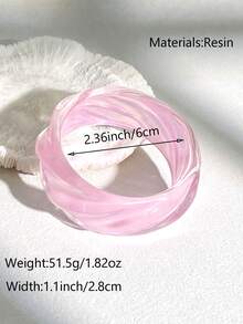 1pc Pink Fashionable Elegant Asymmetric Round Women Bracelet, Stylish & Versatile For Party Wear - Multicolor - View 10