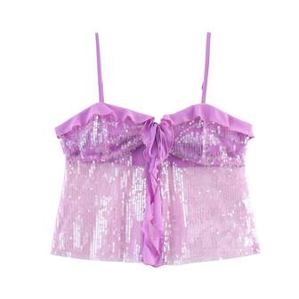 ZEVITY Women's Sequin Patchwork Camisole Top 2501