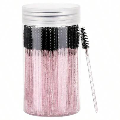 100/50 فرشاة رموش، علب فراشي الماسكرا القابلة للفرد للتخلص منها لحواجب، فرش الرموش لإطالة الرموش، فرشاة حواجب ، فرش زيت الخروع (ليس كل الطرز في زجاجة) متعددة الألوان متاحة