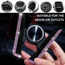 Conjunto de 4 Peças de Acessórios de Carro com Diamantes, Volante de Carro com Diamantes, Suporte de Telefone com Diamantes, Conjunto de Acessórios Internos de Válvula de Corrida com Diamantes, Conjunto de Acessórios de Carro Cintilantes com Diamantes