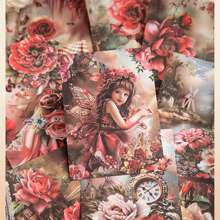 1 Booklet Of 30 Sheets Floral Dream Background Papers, Vintage Flowers, Butterflies, Garden, Figures, Scrapbooking, Decorations, Planner Background,School Supplies,Back To School