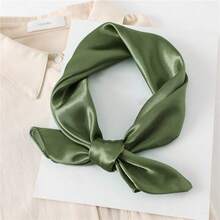 1pc Women Plain Color Faux Silk Satin Scarf, Minimalist Elegant Versatile Neckerchief, Suitable For Daily Outing, Date, Party, Wearing - Multicolor - View 17