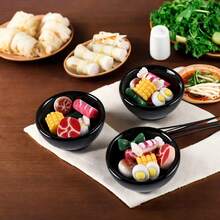 Juego de 8/9 piezas de comida miniatura japonesa, que incluye decoración de escena, accesorios para casas de muñecas, juguetes, comida miniatura para jugar, accesorios de fotografía, decoración de paisaje en miniatura, decoración del hogar, regalo pequeño - multicolor - Ver 1
