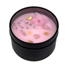 1pc High-End Black Metal Tin Scented Candle, Dried Flowers & Crystal Decor, Natural Soy Wax, Home Decoration, Suitable As Gift For Friend, Holiday, Birthday, Eid Al-Adha, Mother's Day, Father's Day