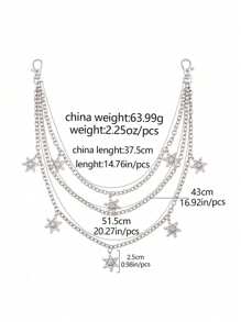 1pc Fashion Pendant Multi-Layer Metal Pants Chain, Suitable For Casual Wear, Outdoor, Sports, Vacation, Travel, Graduation Gift, Party Outfit Accessory