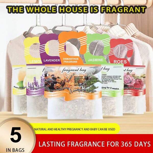 5/10 pezzi Sacchetti profumati per armadi, eliminano gli odori e prevengono la muffa, adatti come deodorante per auto, armadi e casa, con profumo di lavanda e fiori, durevole per armadi, cassetti e camera da letto