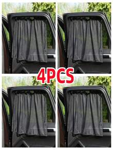 2pcs/4pcs Car Sunshade Summer Curtains Summer Mesh Suction Cup Type Car Privacy Curtains Car Windows Sun Protection Sunshade Side Gear