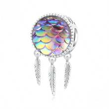 1 件海洋系列美人鱼鱼尾珍珠吊坠爱心捕梦网吊坠适用于手链项链奢华 DIY 珠宝礼品生日礼物女士