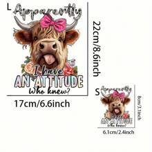 1pc/2pcs/3pcs Highland Cow DTF Clothing Patch DIY A-Grade Washable Iron Clothing Heat Transfer Printing For Women/Men T-Shirts, Backpacks, Stickers, Decorations, Vintage Stamps, Labels, Badges, Logos, Vintage Baseball Caps
