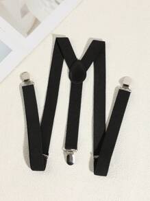 1pc Men Solid Color Elastic Adjustable Y-Shape Belts/Suspenders, Suitable For Casual, Travel, Shirt & Business Outfits
