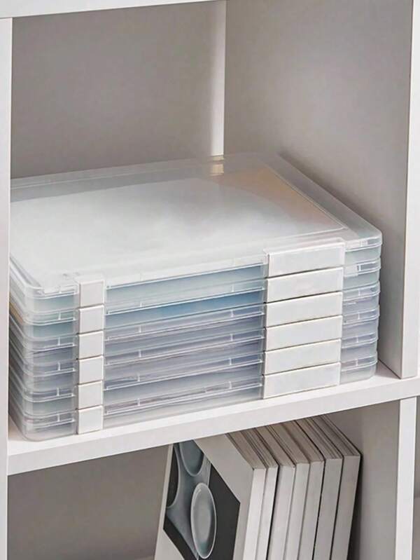 1/2pcs Instruction Manual, Document Classification, Storage Box, Transparent Desktop, Household Office Receipts, Student Exam Paper Sorting, Stationery, Transparent Documents, Portable Project Box, Plastic Document Box, Photo Storage Container, A4 Document Storage Box, Back To School, School Supplies