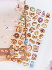 3D Embossed Stickers Animal Children Girls Sticker Art Cute Cartoon Phone Decor Crystal Resin Decoration,School Supplies,Back To School