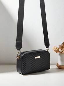 Women's Fashion Minimalist Crossbody Coin Purse Bag, Detachable Strap Soft Texture, Delicate Hardware Decoration Classic Design, Versatile Niche - Black - View 3