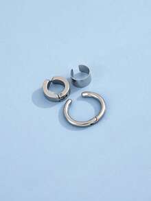 3pcs Simple Ear Cuff - Silver - View 3