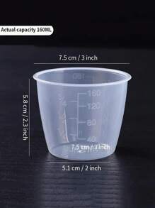 3 piezas Tazas medidoras de arroz transparentes de plástico, herramientas de taza medidora de arrocera - Para medir ingredientes secos y líquidos en la cocina (160ml)