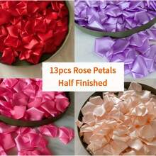 169PCS Rose Petal Ribbons, 13pcs Half Finished Forever Rose, Handcrafted Fabric Flower Ribbons With Stamping/Heat Transfer, Pink Rose Petal Decor For Valentine's Day/Mother's Day/Wedding/Graduation/DIY Crafts/Scrapbooking/Gift Wrapping