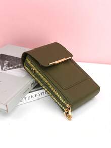 1 Piece 斜挎包 触屏钱包 女士钱包 长款钱包 拉链钱包 手机钱包 旅行钱包 多层带卡槽 可装信用卡/身份证/钱/现金/护照 多功能 带腕带 旅行商务通勤 经典简约休闲 仅限女性 新手和白领 大容量 多功能实用 - 彩色 - 查看 9