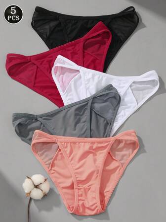 VKME 5件套性感低腰网眼拼接三角内裤