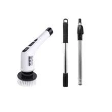 1pc Electric Multi-Functional Cleaning Brush Long Handle Mop Brush Household Extension Telescopic Rod Kitchen Bathroom Toilet Cleaning Magic Seven Brush Heads For A Variety Of Scenarios