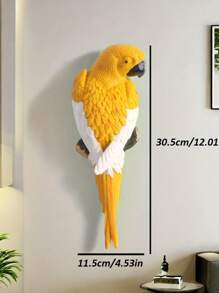1 PIEZA - Escultura de loro artesanal - Estatua de arte de resina vibrante y detallada para decoración del hogar y el jardín - Regalo ideal para entusiastas de las aves y el arte, perfecto para la decoración de la habitación