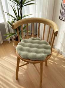 Alfombra redonda de felpa esponjosa, suave y de color crema, linda almohadilla decorativa para cama de mascota, silla, taburete, cojín de silla de oficina, cojín de asiento