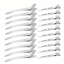 10 pièces Pinces à cheveux en métal pour la mise en forme et la séparation, argent pour les cheveux longs des femmes, pinces à boucles d'alligator pour rouleaux à cheveux, salon, nœuds papillon DIY, accessoires pour cheveux, outils de coiffure - multicolore - Voir 2