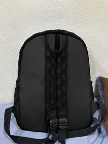 Fashion Women's Backpack With Patchwork Plaid Pattern, Sold With Accessories, School Backpack